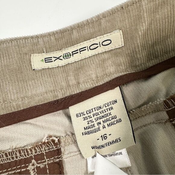ExOfficio NWT Womens Size 16 Flex Cords Stretch Corduroy Pants Trousers Khaki - Picture 3 of 14
